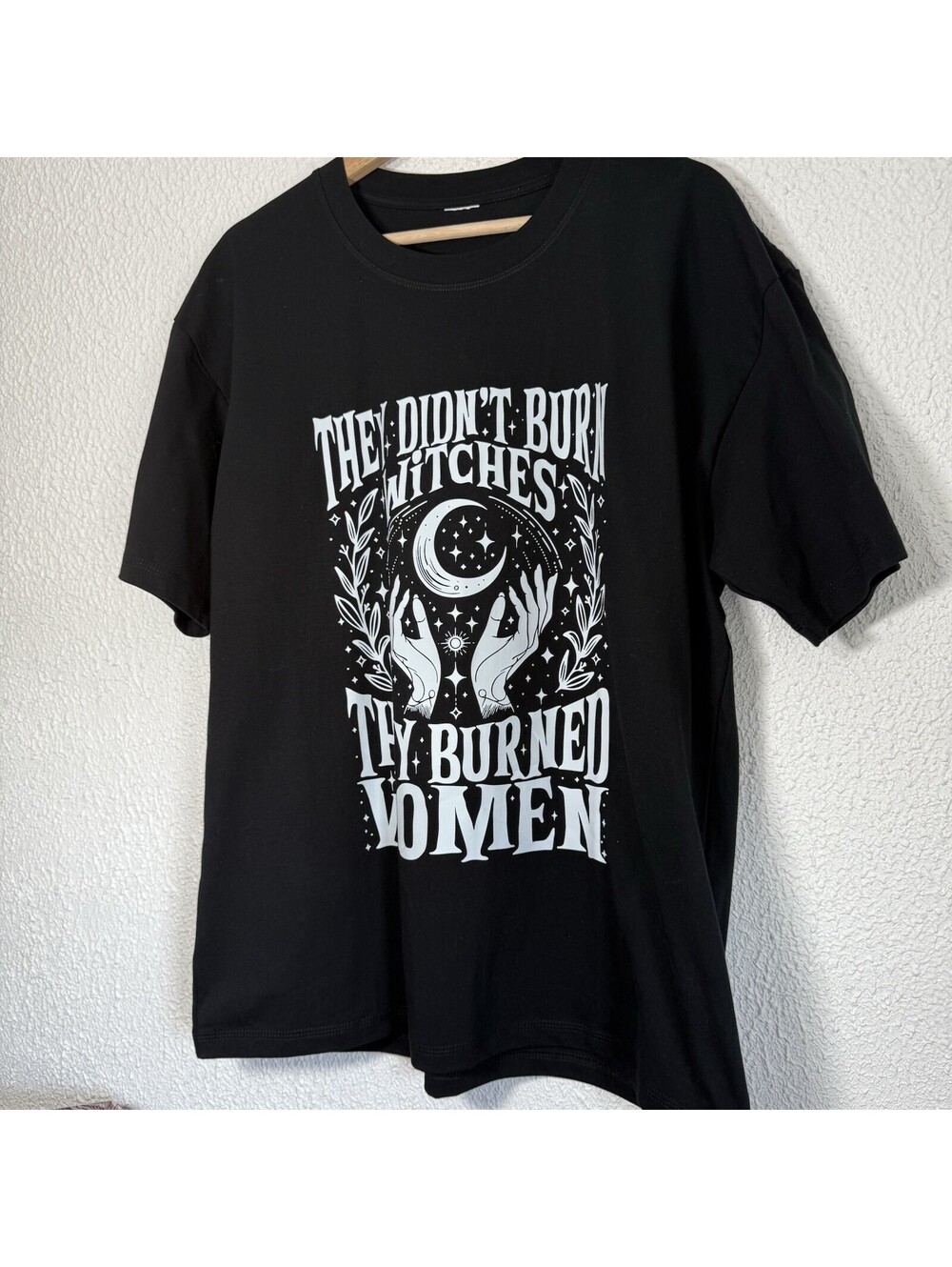 They Didn't Burn Witches They Burned Women Feminist Graphic Tee Black Large - Picture 5 of 9